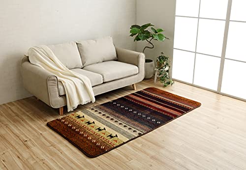 イケヒコ・コーポレーション ラグ カーペット マット DXラディ 約90×185cm ミックス ギャベ柄 ボリュームタイプ #5740669