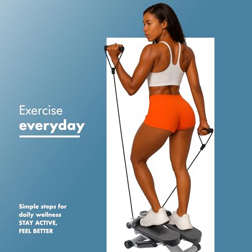 PORTENTUM Mini steppers for exercise workout with resistance bands and LCD display 5 functions — Stepper 3-in-1 for legs, glutes and arms — Adjustable intensity — Easy to store home workout equipment - Image 8