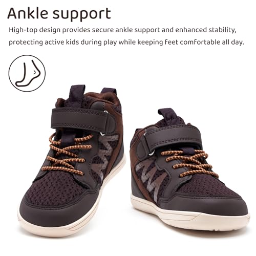 WateLves Toddler Little Kids Wide Barefoot Shoes Girls Boys Boots Breathable High Top Adjustable Strap Sneakers Lightweight Sport Athletic Zero Drop2