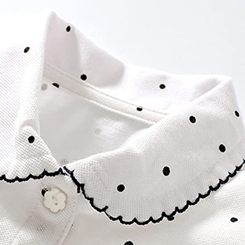 Toddler Cute Star Embroidery School Uniform Baby Summer Solid Polo Shirt Girl Short Sleeve Button Down Collar Clothes3