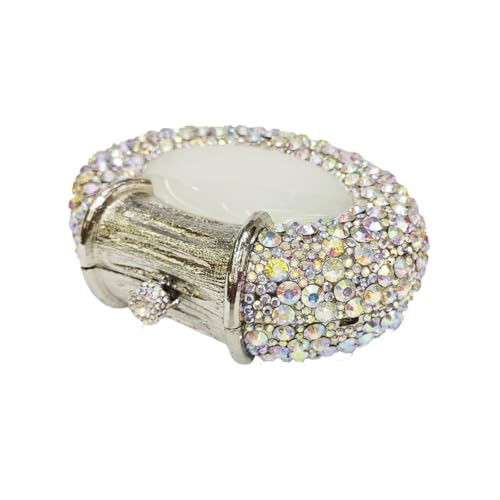 Image of UMREN Women Crystal Oval Shell Evening Purse Bags Luxury Rhinestone Clutch Unique Gems Handbag Bridal Wedding Shoulder Bag