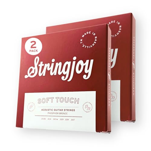 Jeu de 6 cordes pour guitare acoustique Stringjoy 10.5-47 en bronze phosphoreux léger folk