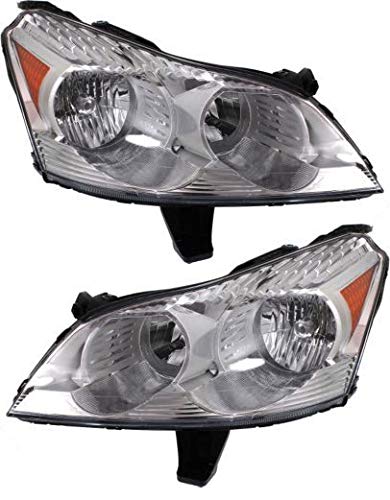 Garage-Pro Headlight Assembly Compatible with 2009-2012 Chevrolet Traverse, Set of 2, Driver and Passenger Side, Clear Chrome