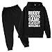 Baggy Sweatsuits for Boys Girls Letter Printed Hooded Sweatshirt & Jogger Pants Fashion Back To School Clothes 3-14Y Black 3-4 Years