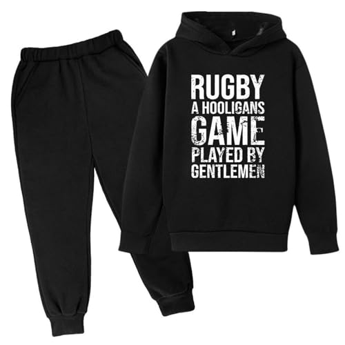 Pull de rugby à capuche et pantalon de survêtement rétro sport enfant