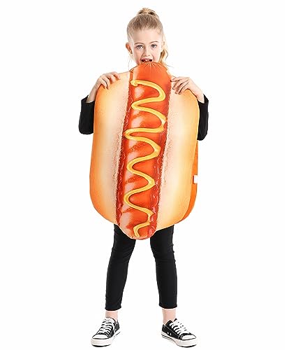 Seasons Halloween Hot Dog Costume for Kids Funny Food Costume Cosplay One Size