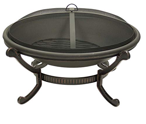 Dagan Industries Bronze Cast Iron Large Round Fire Pit - 23 inch