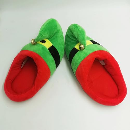 Christmas Slippers for Women Cute House Shoes Jingle Bells Soft Cozy Bedroom Non-Slip Indoor Home Slippers Gift4
