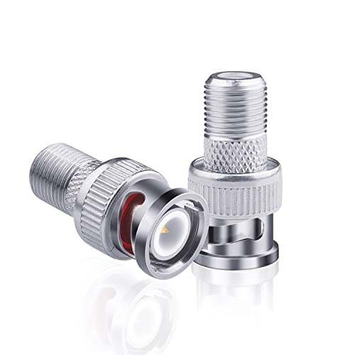 Fanbalunke F to BNC Connector 16 Pcs BNC Male Plug to F Female Jack Coax Adapter 75 Ohm, RG6 - Image 2