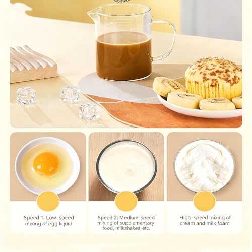 جودتول صانع رغوة الحليب مع 3 اعدادات للسرعة، صانع رغوة الحليب محمول باليد وخلاط المشروبات لصنع رغوة القهوة وخلط المشروبات وكريمة الخفق، مريح وخفيف الوزن، اسود