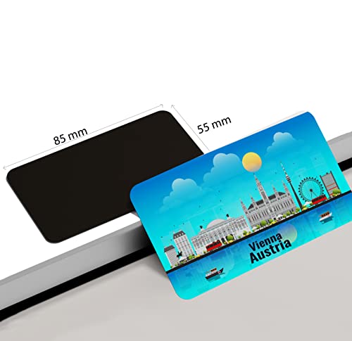 Image of dhcrafts Rectangular Rubber Fridge Magnet /Magnetic Card Blue Austria Vienna Design Pack of 1 (8.6cm x 5.4cm)