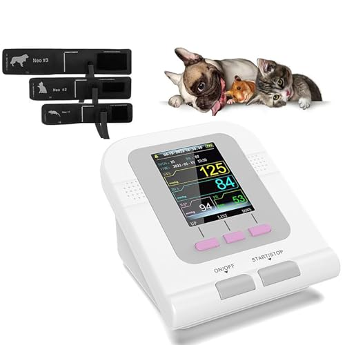 Blutdruckmessgerät Für Hunde Und Katzen, Digitale Veterinär-Blutdruckmessgerät-Manschette, 3 Modi, 3 Manschetten, Elektronisches...