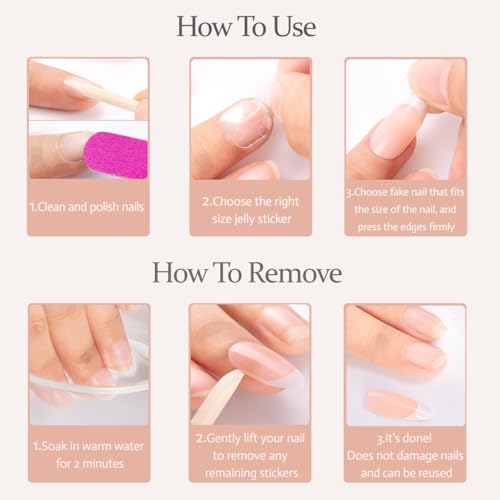 Pink Press on Nails Short Square Fake Nails Light Pink False Nails with Designs Solid Colour Acrylic Glossy Full Cover Glue on Nails Press ons Cute Artificial Stick on Nails for Women Manicure 24 Pcs - Thumbnail 6