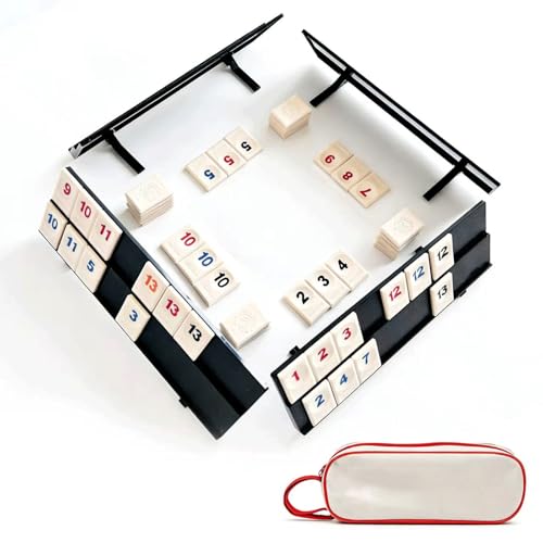yolzhxe Coffret De Jeu De Mini Rami Classique avec Cartes et Supports de Cartes Portable Rummy Jeu de Societe pour 2 à 4 Personnes, C'est Le Choix Idéal pour...