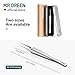 MR.GREEN Ingrown Hair Tweezers Needle Nose Pointed Tips Tweezers For Eyebrows Splinters Blackhead Removal Acne Clip Extractor (Long)