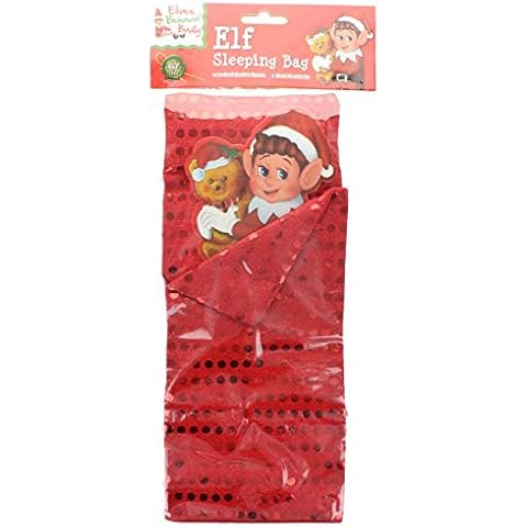 Elves Behavin' Badly Christmas Elf Sleeping Bag With Pillow Accessory (Red Sequin) Cover