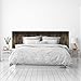 MEGADECOR Testiera per letto in PVC, decorativa, economica, struttura in legno di noce scuro su tavole verticali, pallet (150 cm x 60 cm)