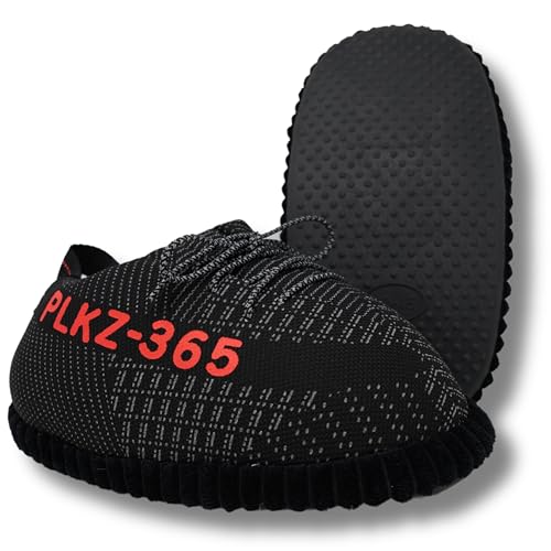 Sneaker Slippers, Black Reflective & Red, One Size Fits Most, Indoor/Outdoor Use2