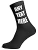Hippowarehouse Personalised Socks Your Text Here Size 6-12 one pair black socks cotton One Pair #1
