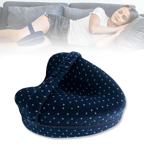 Almohada de rodilla, almohada de cuña de espuma viscoelástica, almohada de rodilla de algodón con memoria en forma de corazón para mujeres embarazadas, con forma de corazón, amor para dormir de lado