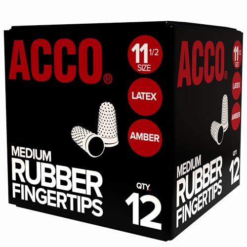 ACCO Rubber Finger Tips Size 11.5 (Small/Medium) 5/8 Base Diameter Nubbed for Better Gripping 12 Count Box (S7054035)