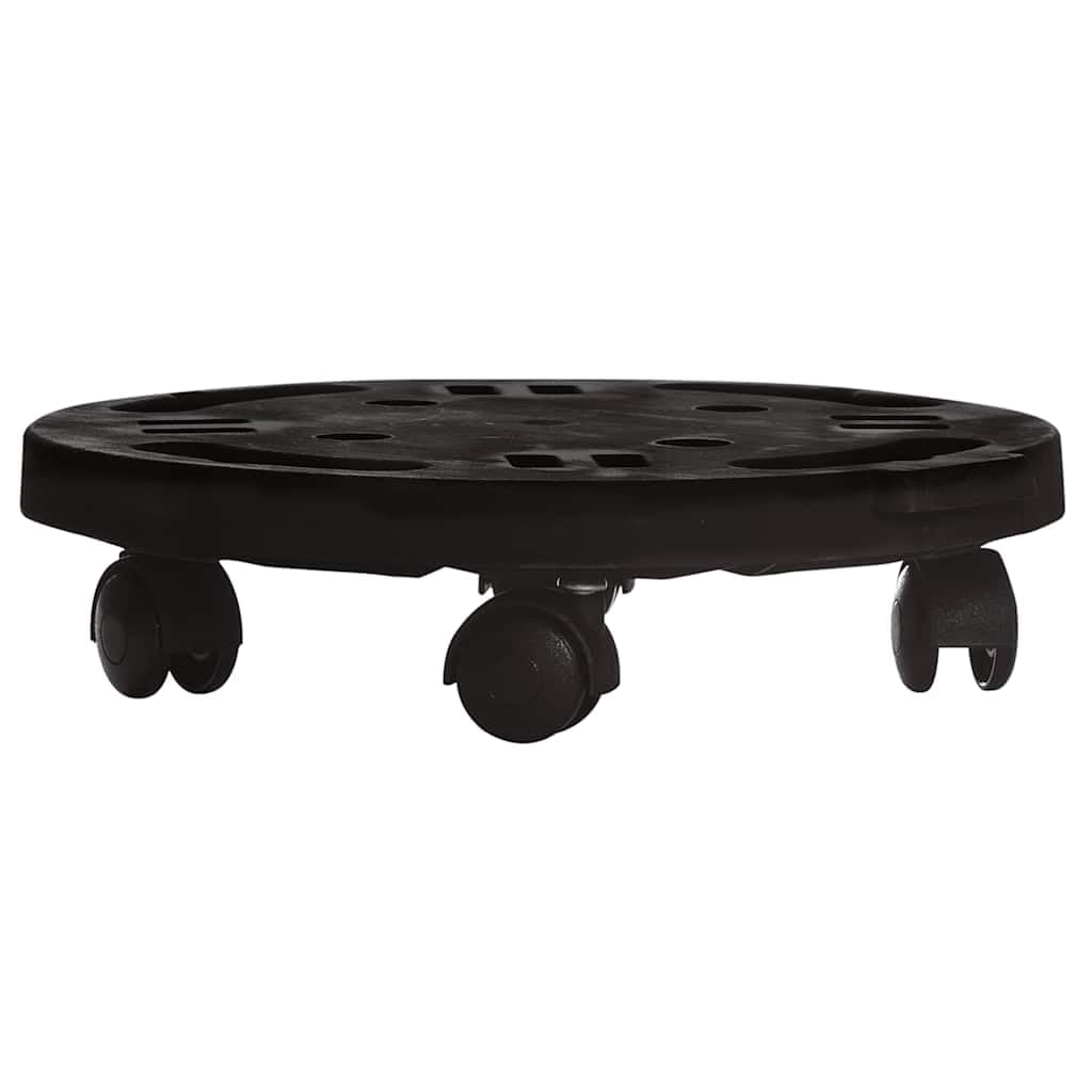 Pflanzenroller 2er Set, 30 cm Durchmesser, Schwarz, 170 kg Tragkraft, aus robustem PP für Gartenarbeit, Pflanzen und Töpfe, ideal für Innen- & Außenbereich