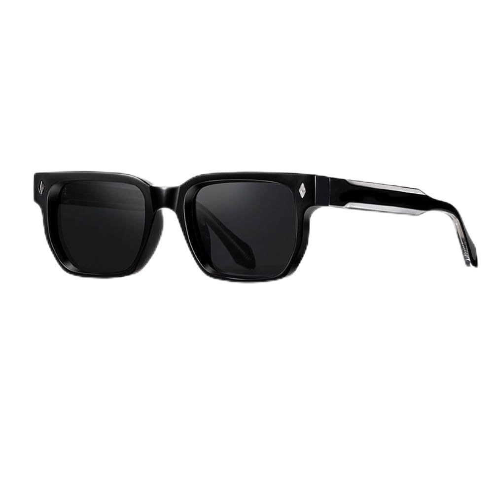 Retro-Sonnenbrille mit Nieten, rechteckig, UV400-Schutz
