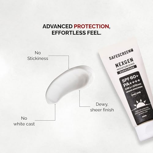 Image of CHOSEN SAFESCREEN NEXGEN SPF 60+ Moisturizing Sunscreen | 10-Hour Water Resistant Sunscreen with Blue Light Protection | For Dry Skin | 60ml