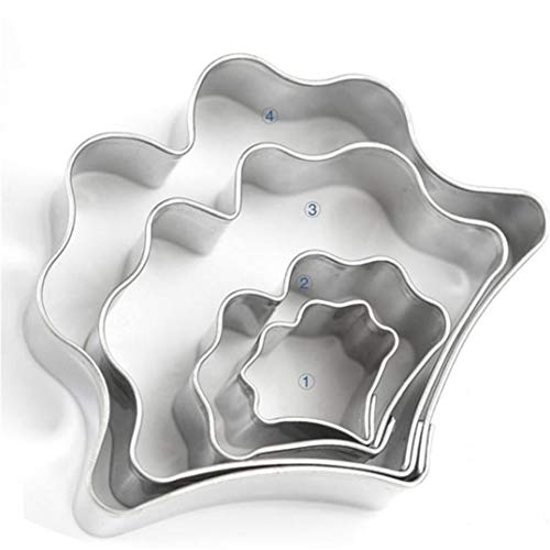 Garispace 4 STÜCKE Backform Ginkgo Biloba Blattform Form Edelstahl Keks Schneider Form Hochzeit Geburtstag Kuchen Fondant Dekorieren(Silber) Cover