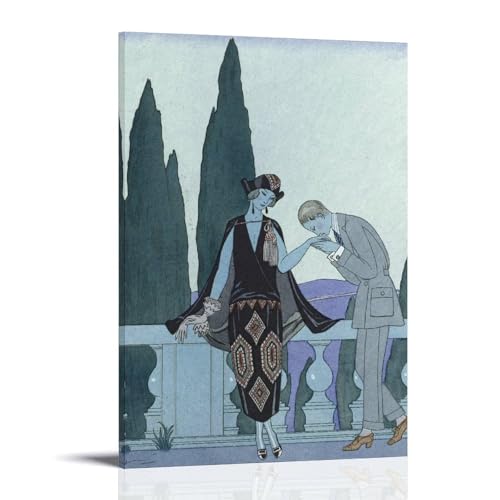 Poster George Barbier La Villa D'este 1923 encadré | Tableau art esthétique rétro chambre 60x90