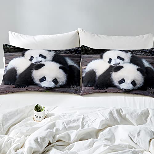 Housse de couette panda simple lavable pour lit d'enfant propre