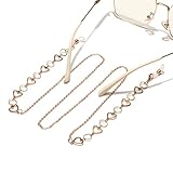 DGHNLM Fashion Gold Copper Peach Heart Glasses Chain Glasses Chain Metal Glasses Rope