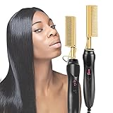 Mygasdfa Hot Comb Hair straightener,Pressing Comb,Electric Heating Straighten Comb,Ceramic Comb...