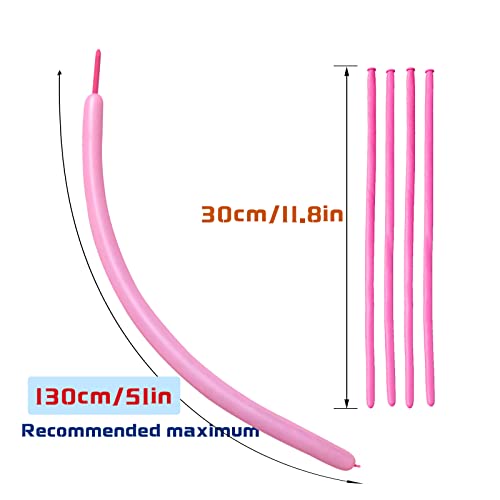 Image of Pink 260 Long Skinny Twisting Animal Balloons, Rainbow Balloons for Animal Shapes Carnival Festival Party Supplies 100pcs