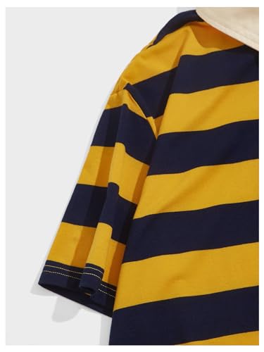 Verdusa Men's Striped Button Front Casual Shirt Collared Short Sleeve Summer Tops4