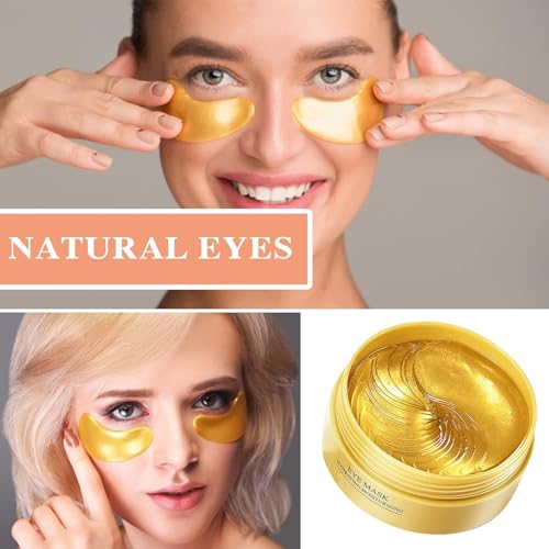 Image of Under Eye Patches 60 Pcs 24K Gold Eyes Mask Puffy Eye & Dark Circles Treatments,Reduce Under Eye Bags and Smooth Wrinkles, Skin Care Pads | Hydrogel Patch Mask Eyes Treatment for Dryness Relief