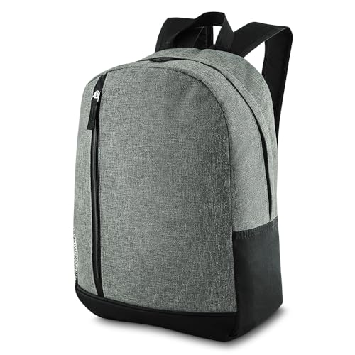 Mochila Escolar Jovem 16L Poliéster 600D - Leve 310g - Bolso Lateral para Garrafa - Zíper Frontal - Ideal para Escola e Uso Diário (Cinza)