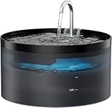 Cat Water Fountain Pet Fountain: Cat Water Dispenser - 108oz/3.2L Automatic Pet Drinking Waterer Bowls Indoor - Quiet Dog Dispenser - Black Faucet Dog Bowl - Easy Cleaning