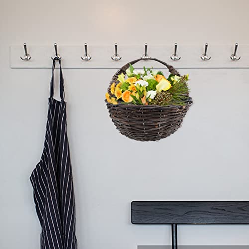 Yardwe Hanging Basket Hanging Basket Wall Basket Woven Wall Planter Rattan Wall Planter Wicker Hanging Planter Wall Flower Pot Half Round Rattan Hanging Basket Wall Basket Wall Basket #TOP5