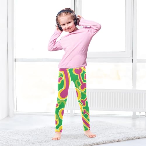Dog Bone Girls Leggings,Workout Leggings for Girls Toddler Athletic Legging Size for 3-10T4