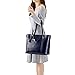 Kattee Genuine Leather Women Tote Bag Soft Handbags Vintage Shoulder Purses Fashion Top Handle Bag Large Capacity (Blue)