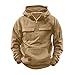 Kids Boys Corduroy Hoodies 2025 Fall Fashion Quarter Zip Hooded Sweatshirts Outdoor Sport Pullover Tops Khaki