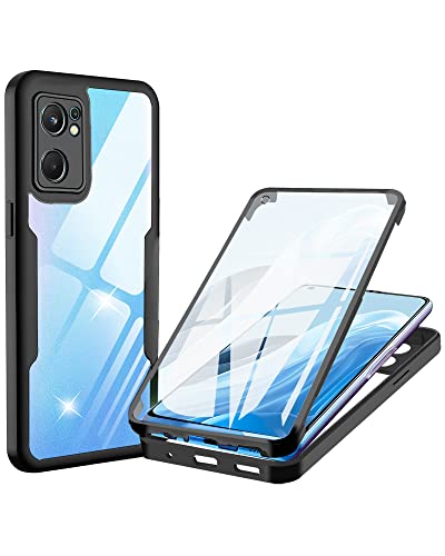 Coque pour Oppo Find X5 Lite Antichoc Housse Reno7 5G Coque avec Protège-écran Cover 360 Full Body Protection Etui Robuste Double Face Transparent TPU Case Intégrale Coque pour Oppo Find X5 Lite -Noir Cover