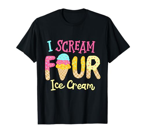 Cuarto cumpleaños de Kids I Scream Four Ice Cream Girls Camiseta