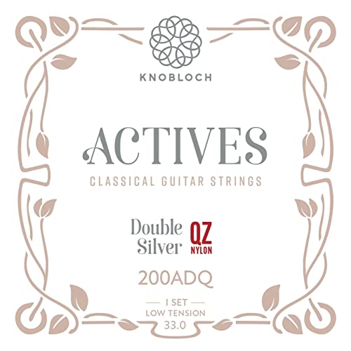 KNOBLOCH STRINGS   Cuerdas de Guitarra Española | 200ADQ Actives Double Silver & QZ Nylon | Tensión Media Baja 30.0 | Graves Brillantes, Agudos Líricos | Juego de cuerdas para Flamenca y Clásica