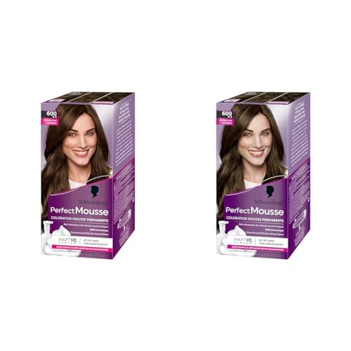 Schwarzkopf - Perfect Mousse - Coloration Cheveux - Mousse Permanente sans Ammoniaque - Masque Soin 96% d'ingrédients d'origine naturelle - Châtain Clair...