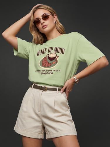 Image of JUNEBERRY Women's Oversized Graphic T-Shirt Retro Floral & Vintage Aesthetic Print, Loose Fit Casual Streetwear Tee, Trendy Baggy Style, (Sizes S-2XL)