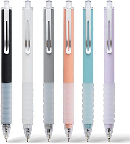 AZGO Ballpoint Pens Black Retractable Ink Writing Pen Office 0.7mm Ball Point Pen for Journaling (6-count)