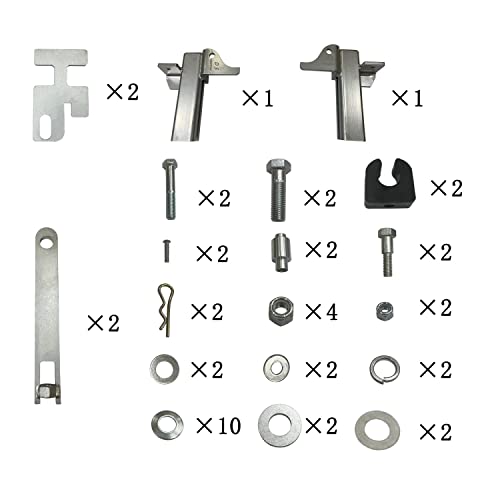 Image of The Mounting brackets and hardware accessories compatible with aftermarket Large Polished Stainless Steel Deer Guard, fit for Kenworth T680, T660,T700.