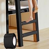 6.5ft Bunk Bed Ladder Pads, Foam Soft Corner Protectors, with Strong Adhesivefor Stair Steps Foot Comfort,Stair Edge, Sharp Edges,Table, Furniture (Black)